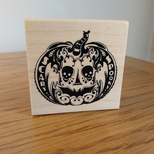 NEW Inkadinkado wood & rubber Halloween stamp